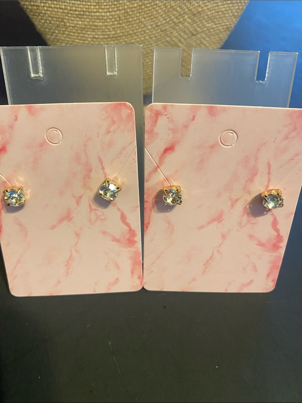Gold Crystal Stud Earrings - Women Jewelry